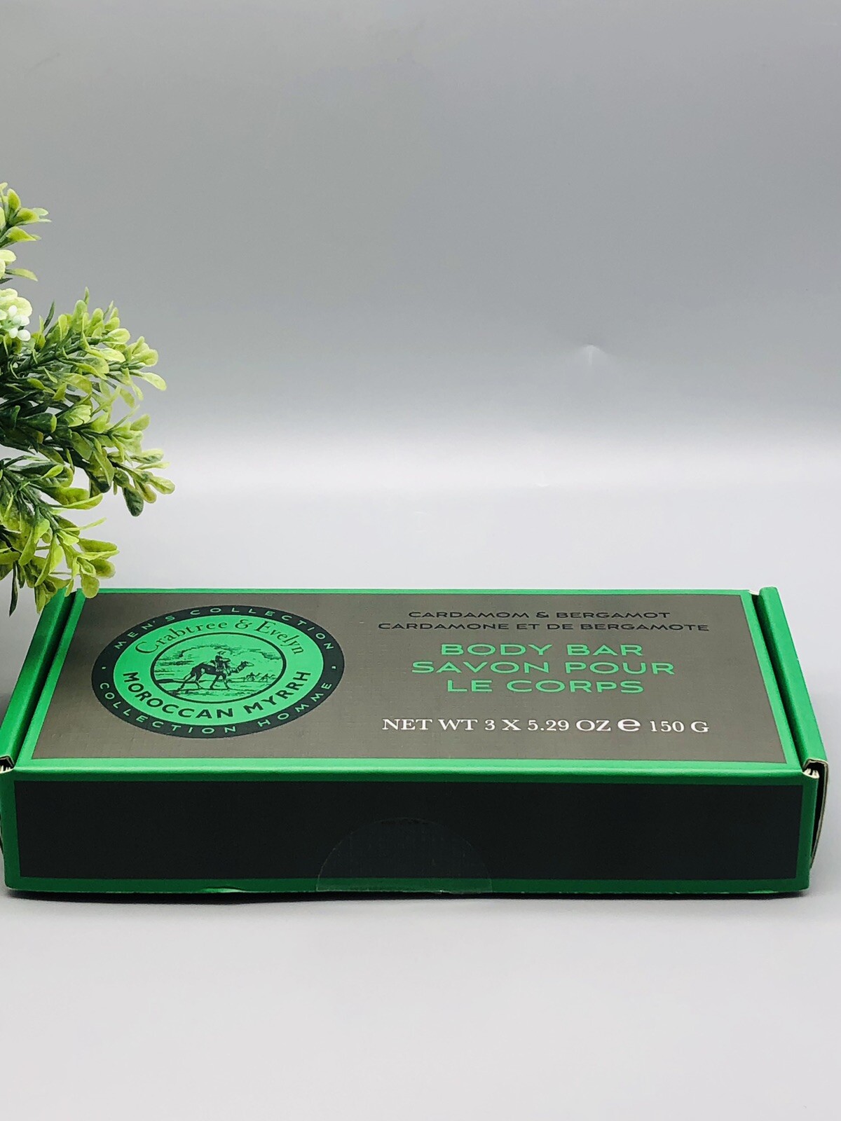 Crabtree & Evelyn Men’s Collection Moroccan Myrrh Body Bar Soap 3x 5.29 oz NIB