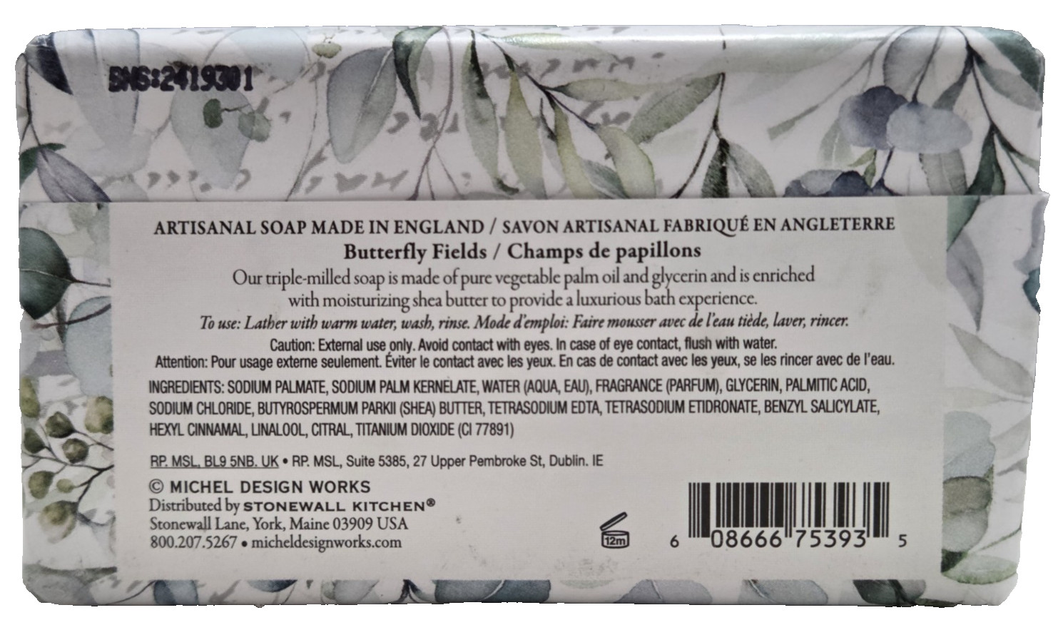 Michel Design Works Butterfly Fields Soap Verdant Greens & Wildflowers 2x 6.7 oz