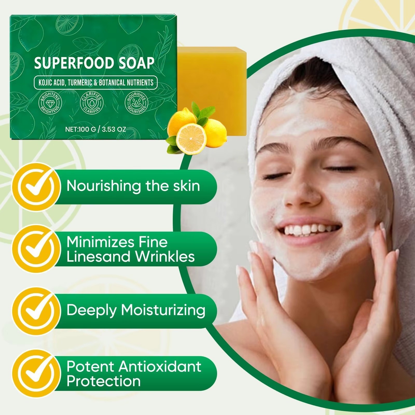 Stem And Soul Superfood Soap, Upgraded Stem & Soul Turmeric Lemon SoapBar**