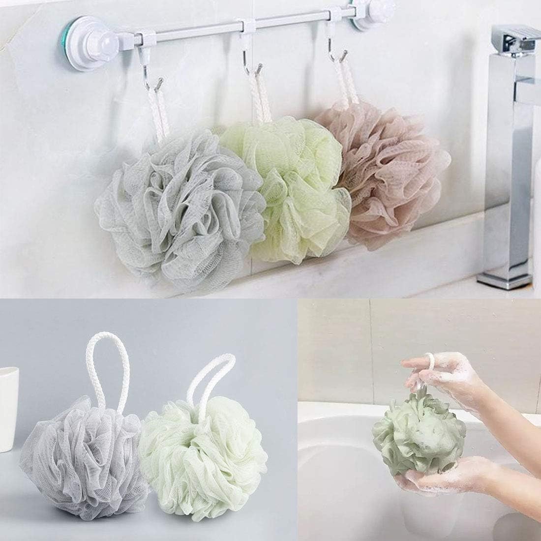 10 Pack of Bath Loofah Pink, Blue, Yellow, Orange, Turquoise, Grey, Green