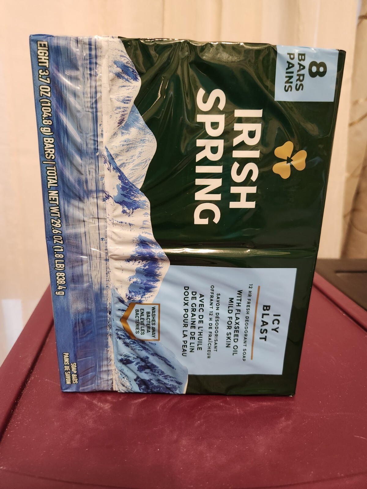 Irish Spring Icy Blast Bar Soap 12hr Protection 3.7 oz 8 Bars Brand New Sealed
