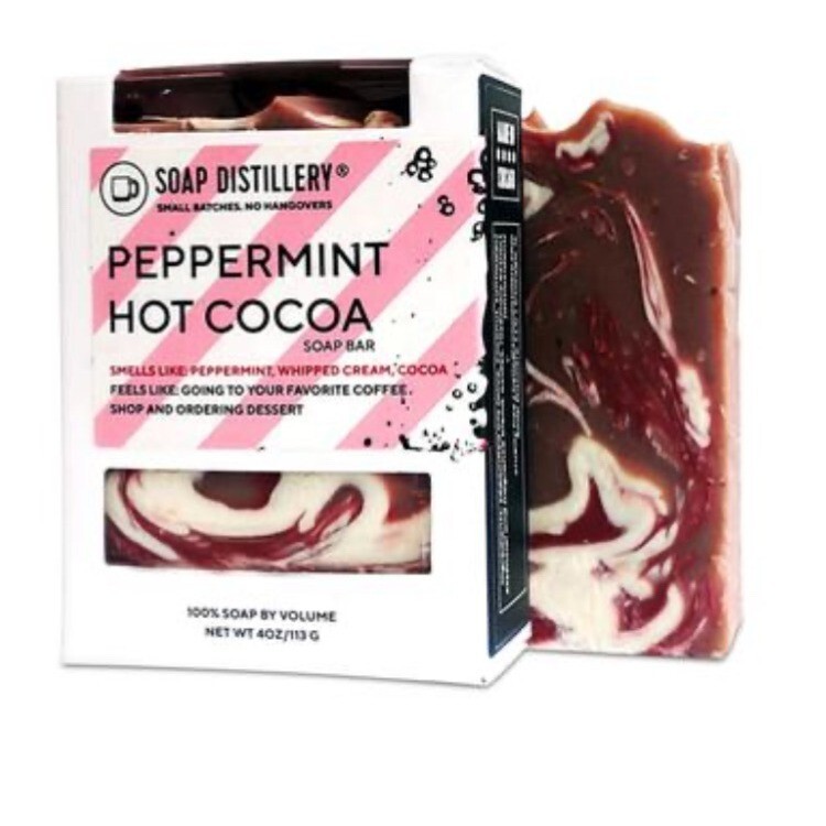 Soap Distillery Peppermint Hot Cocoa Soap Bar 2 pack NWB