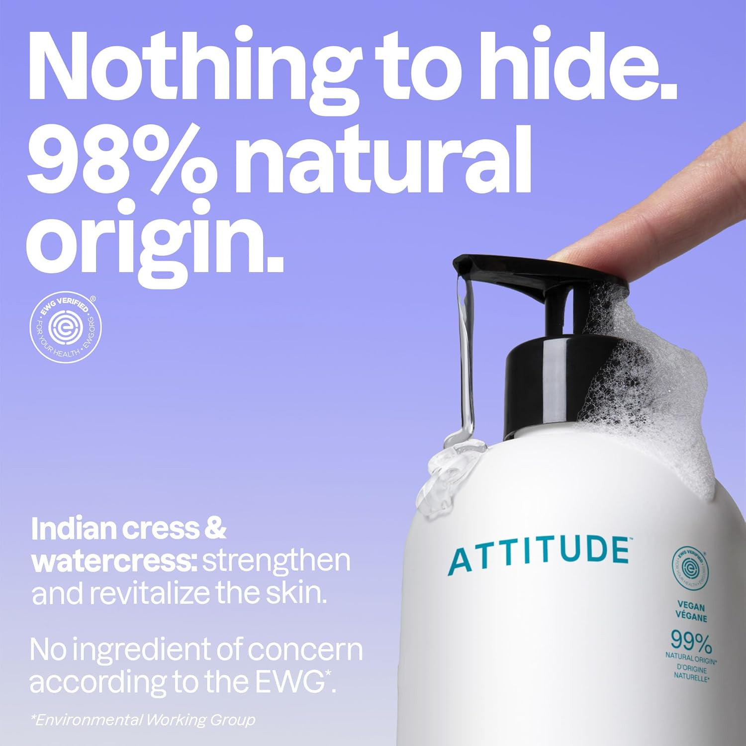 ATTITUDE Liquid Hand Soap, EWG Verified, Plant and Mineral-Based, Vegan Personal