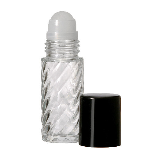 30 ml Extra LARGE Roller Bottle, 1oz. Cologne Travel Bottle, Clear Swirl 6 PACK