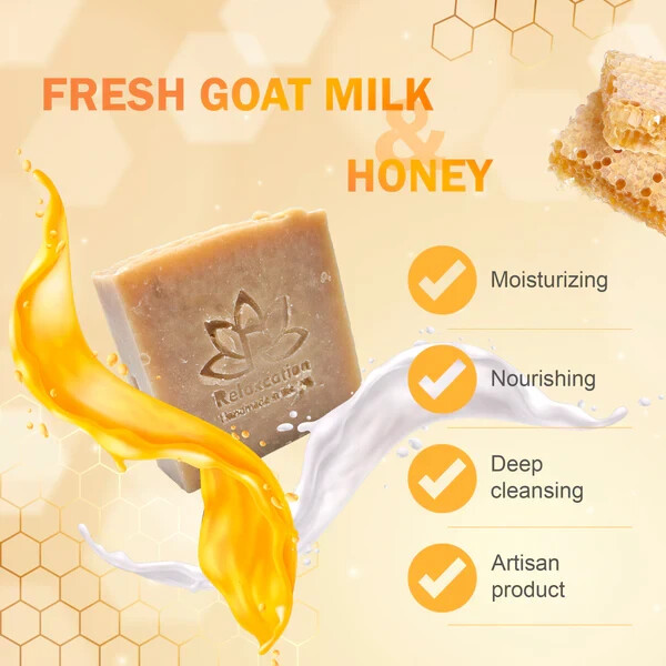 1 Natural Cold Process Soap Bar Goat Milk and Honey – Square