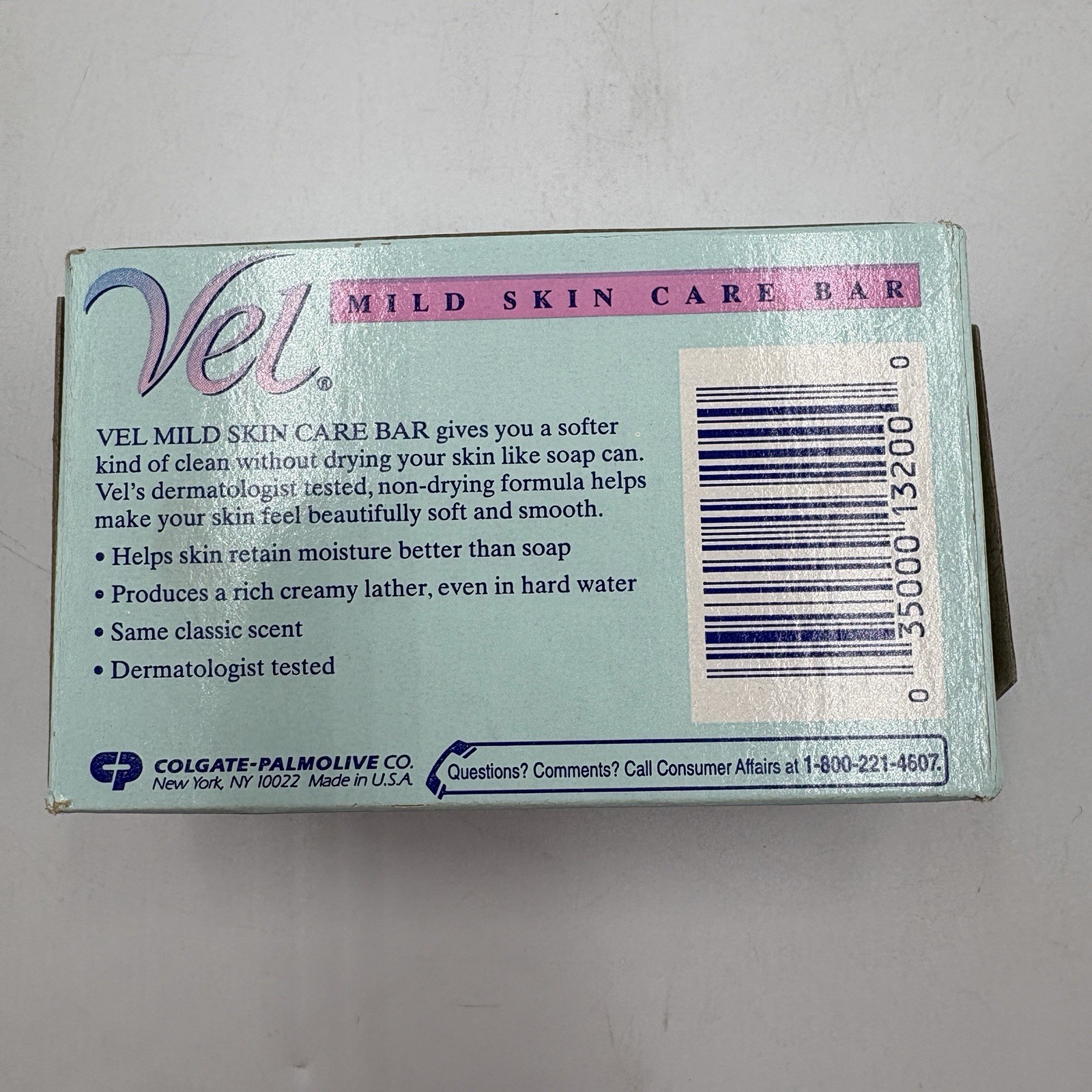 VEL Mild Skin Care Bar Soap In Box 4.5 oz Colgate Palmolive Vintage NOS