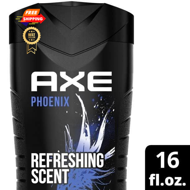 AXE Crushed Mint & Rosemary Body Wash Phoenix 4 16 Fl Oz (Pack of 4), Black
