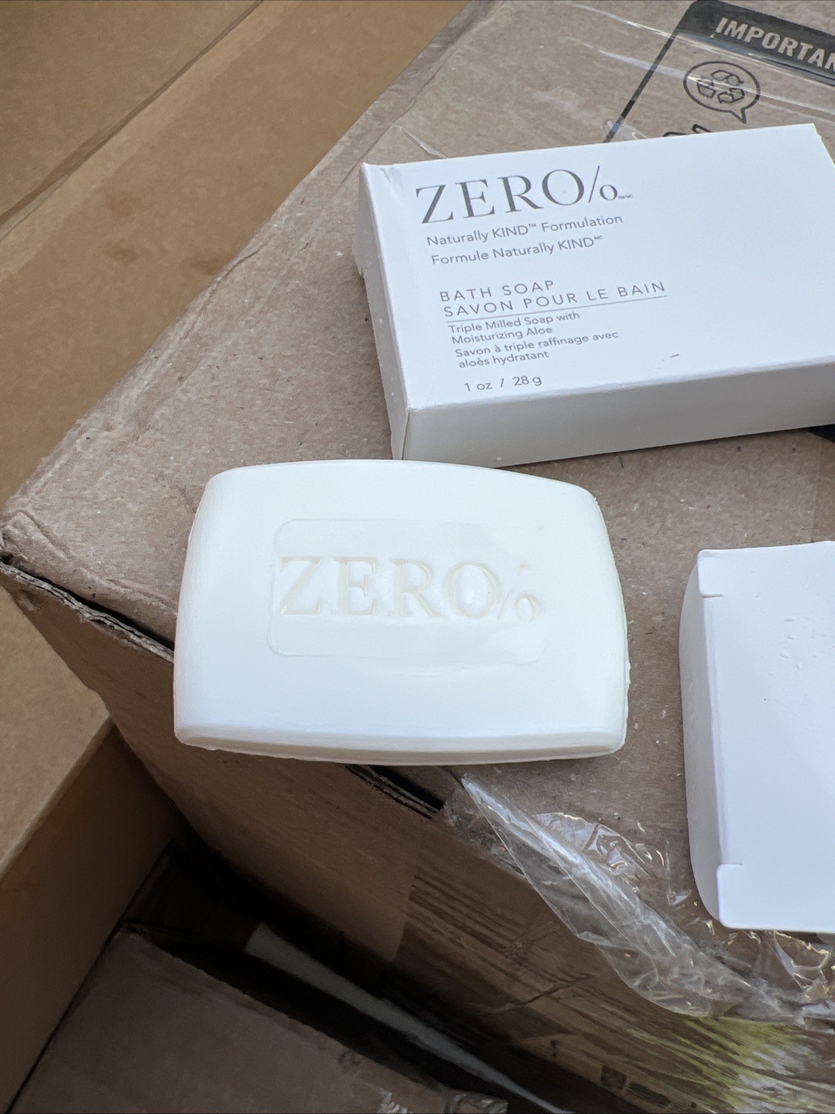 Zero/o BATH Soap Bars Travel Size 1oz Triple Milled Moisturizing Aloe Lot of 50
