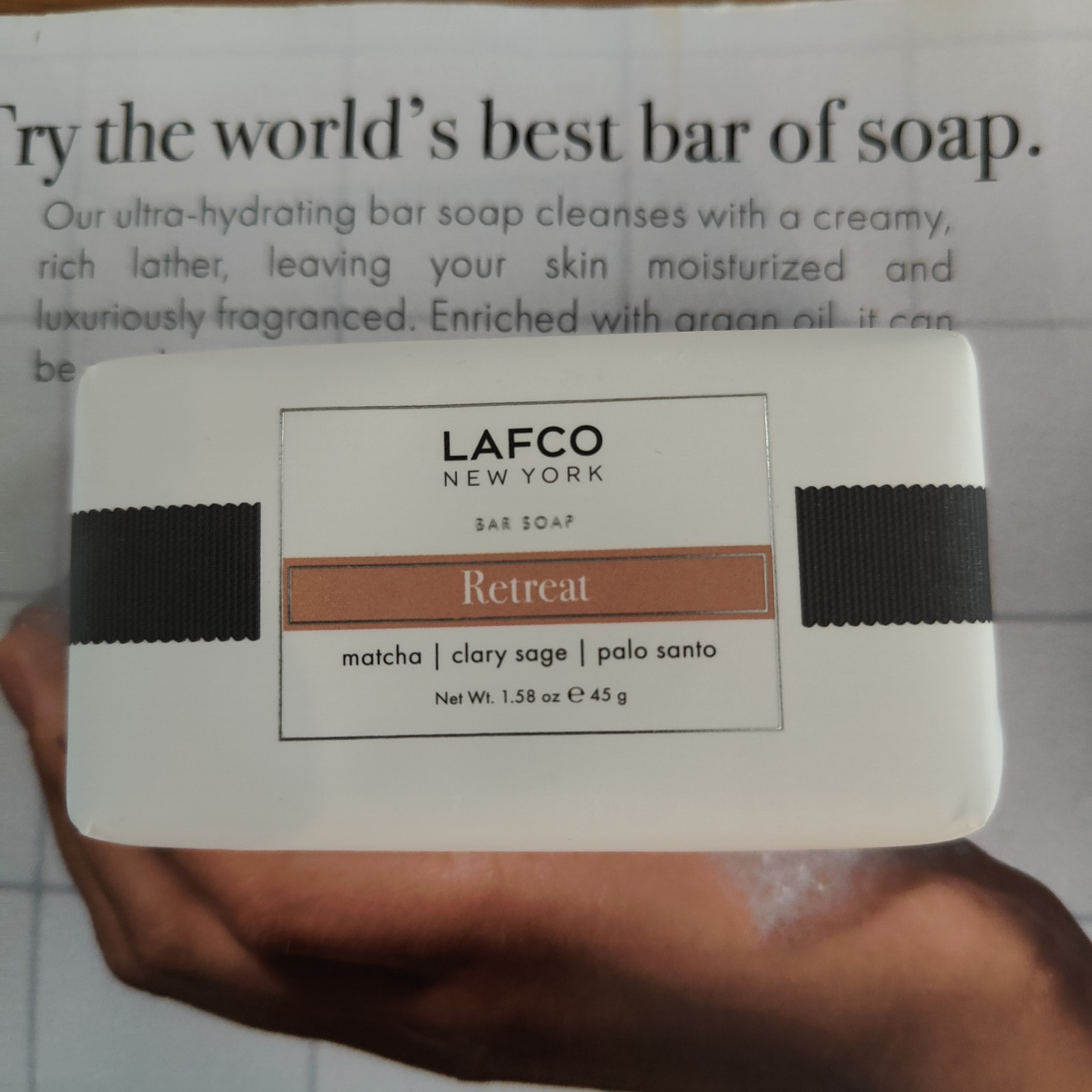 Lafco New York Bar Soap Retreat Natural Luxury 45g 1.58 oz Travel Size