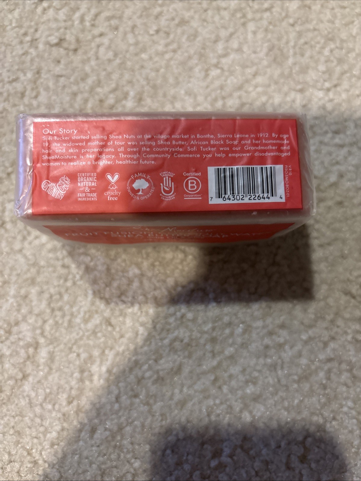 SHEA MOISTURE Fruit Fusion Coconut Water Shea Butter Bar Soap w/ Imbe Oil & Aloe