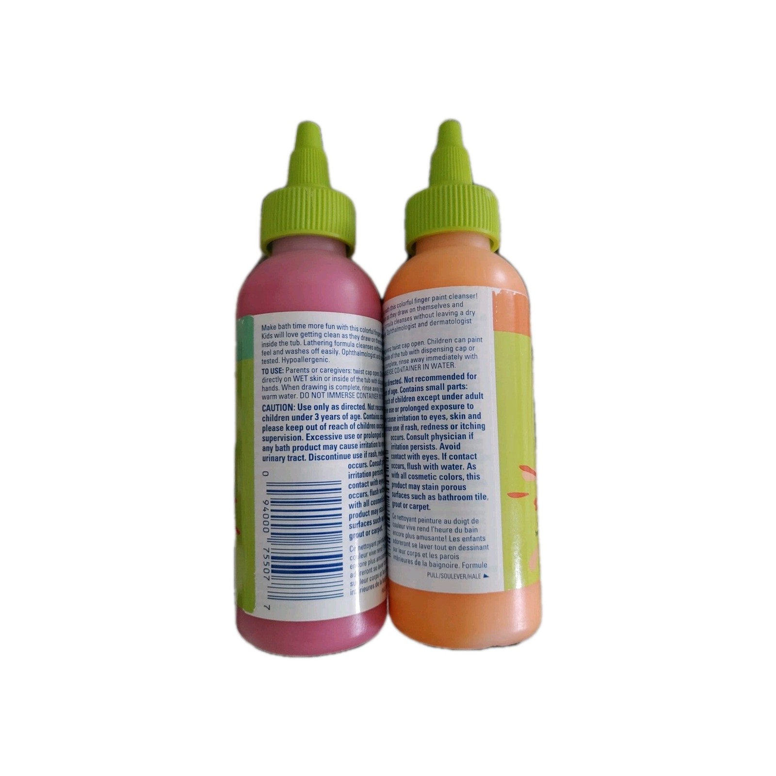 2 Kids Bath Time Finger Paints 3.4 fl oz Orange – Red- Avon – Naturals Fast Ship
