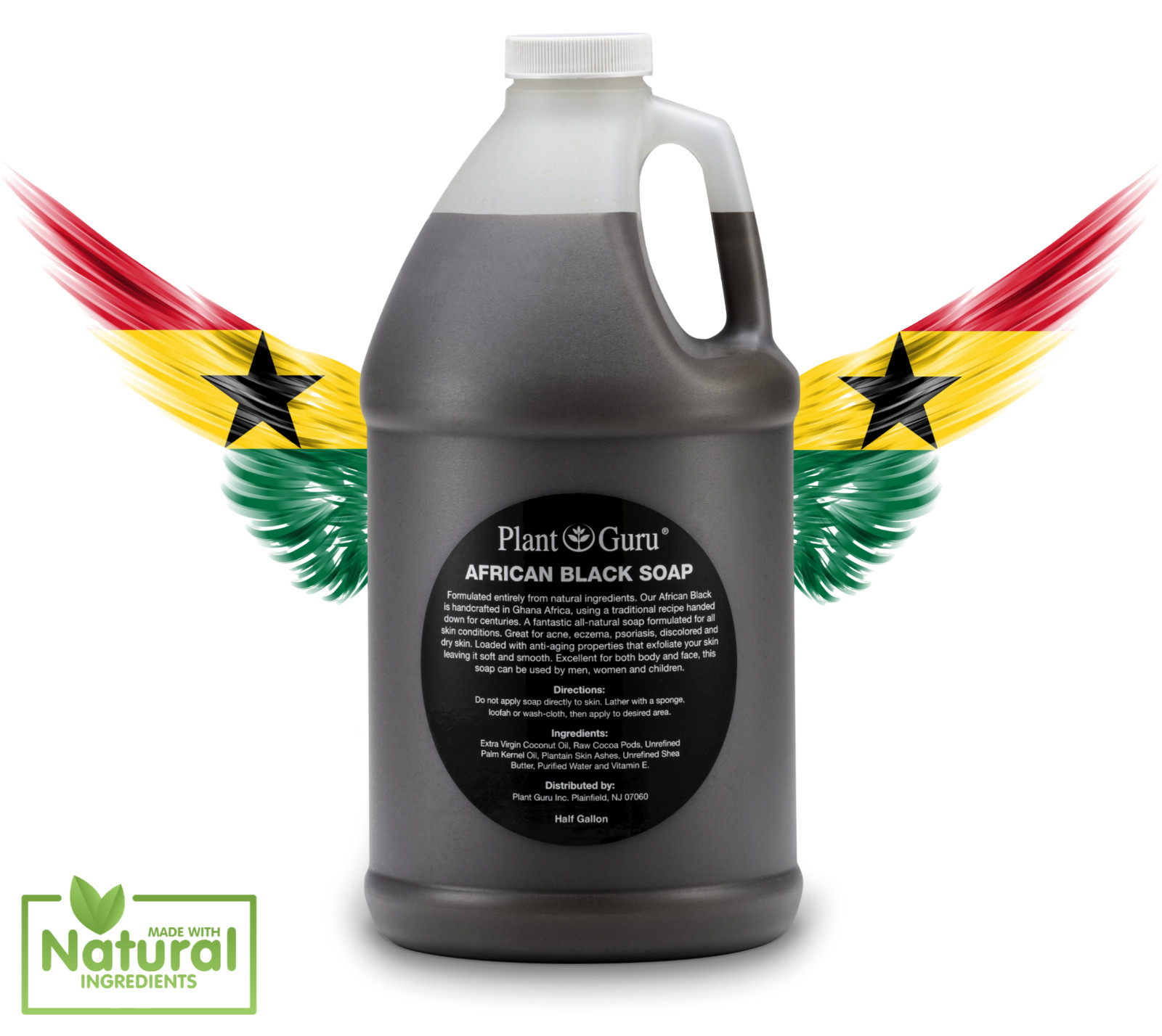 SCENTED African Black Soap Liquid Raw 100% Pure Organic Natural Body Face Wash