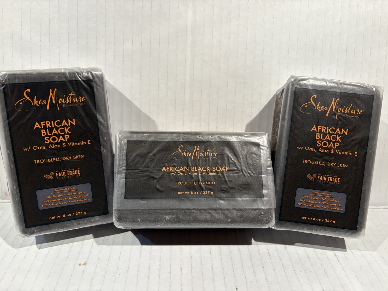 African Black Soap Shea Moisture Troubled Dry Skin Oats Aloe Vit. E 8oz 3X NEW