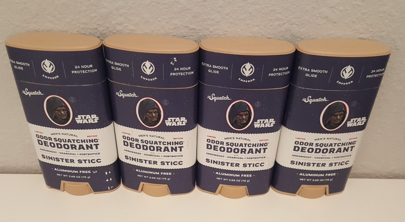 4 Pack – DR. Squatch Men’s Start Wars Edition Deodorant 2.65 fl oz – Soap 5oz