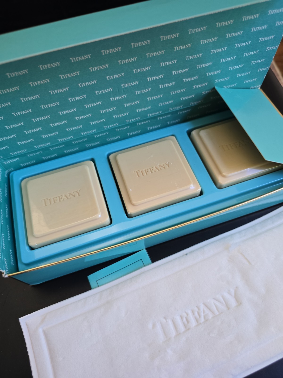 3 NEW! Tiffany & Co Perfumed Soap Bars In gift Box 10.56 Oz Total 3.52 Oz Each