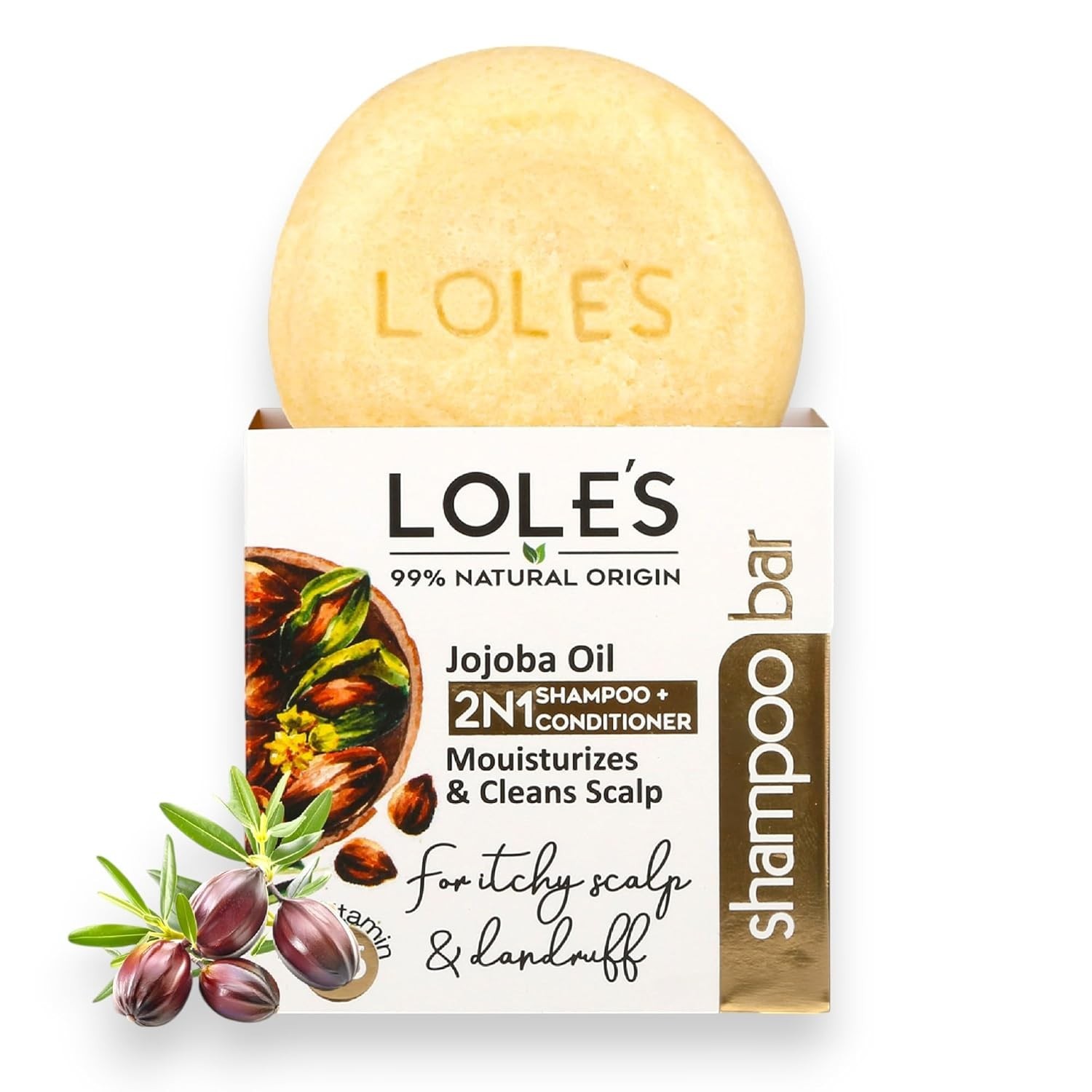 New LOLE’S 2in1 Shampoo Bar & Conditioner Jojoba Oil, for Itchy Scalp & Dandruff