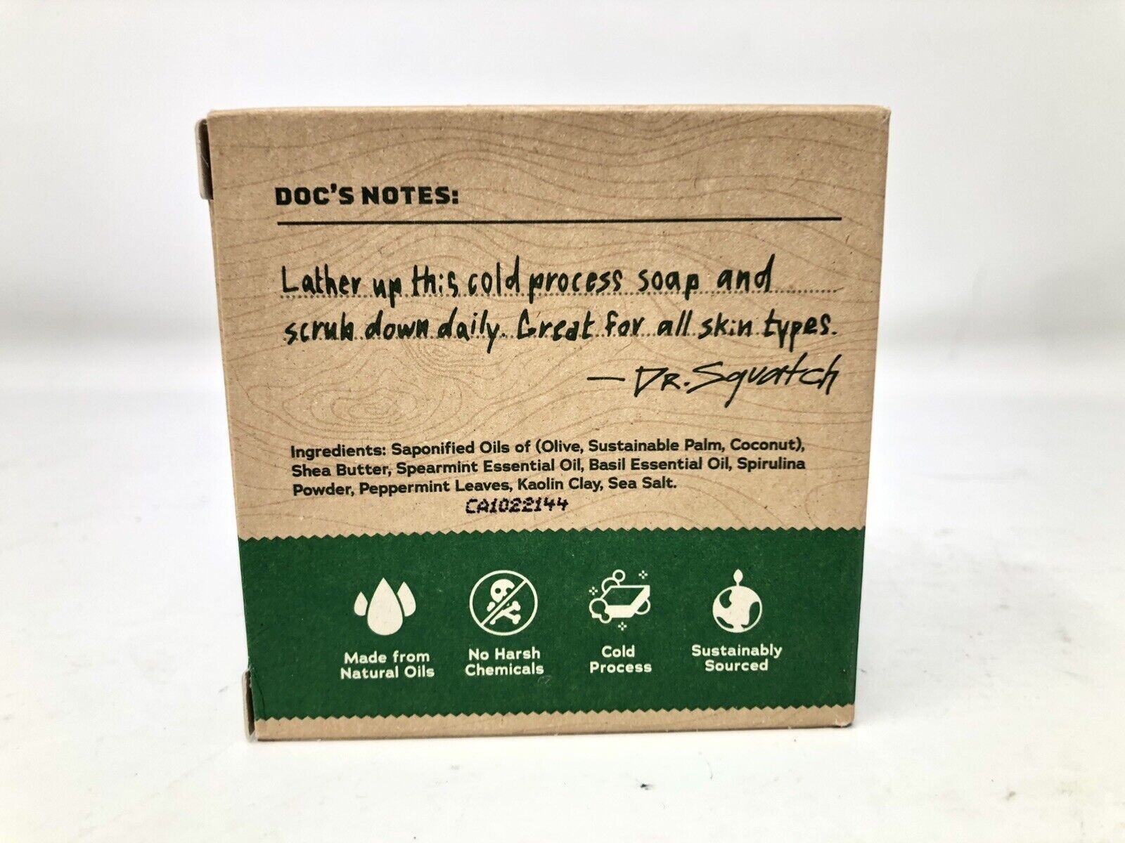 Dr. Squatch All Natural Bar Soap for Men with Zero Grit Spearmint Basil 5oz Bar