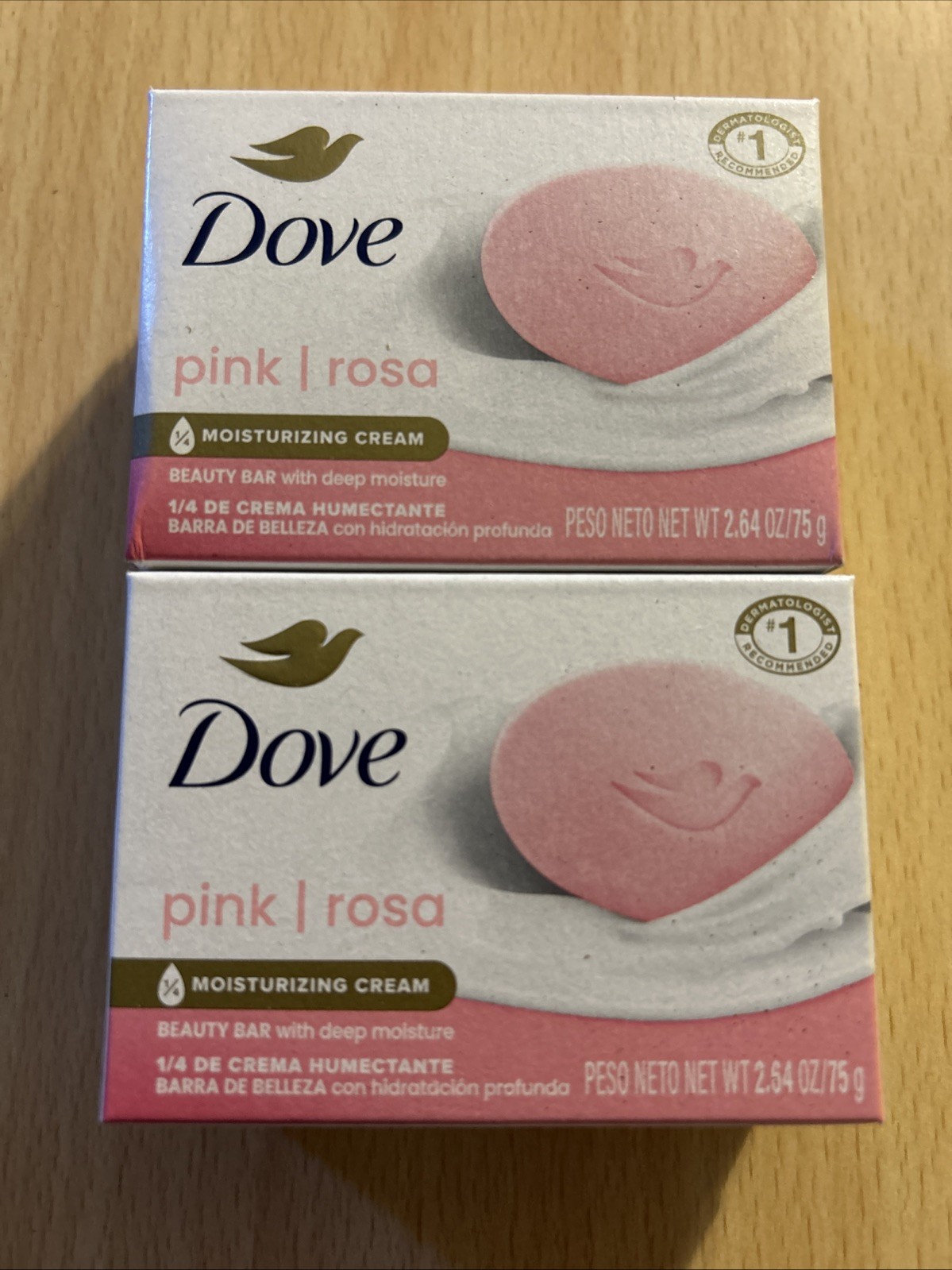 Dove Pink Rosa Soap Bar Moisturizing Cream Beauty Bar 2.64 oz, 2 Bars 🧼