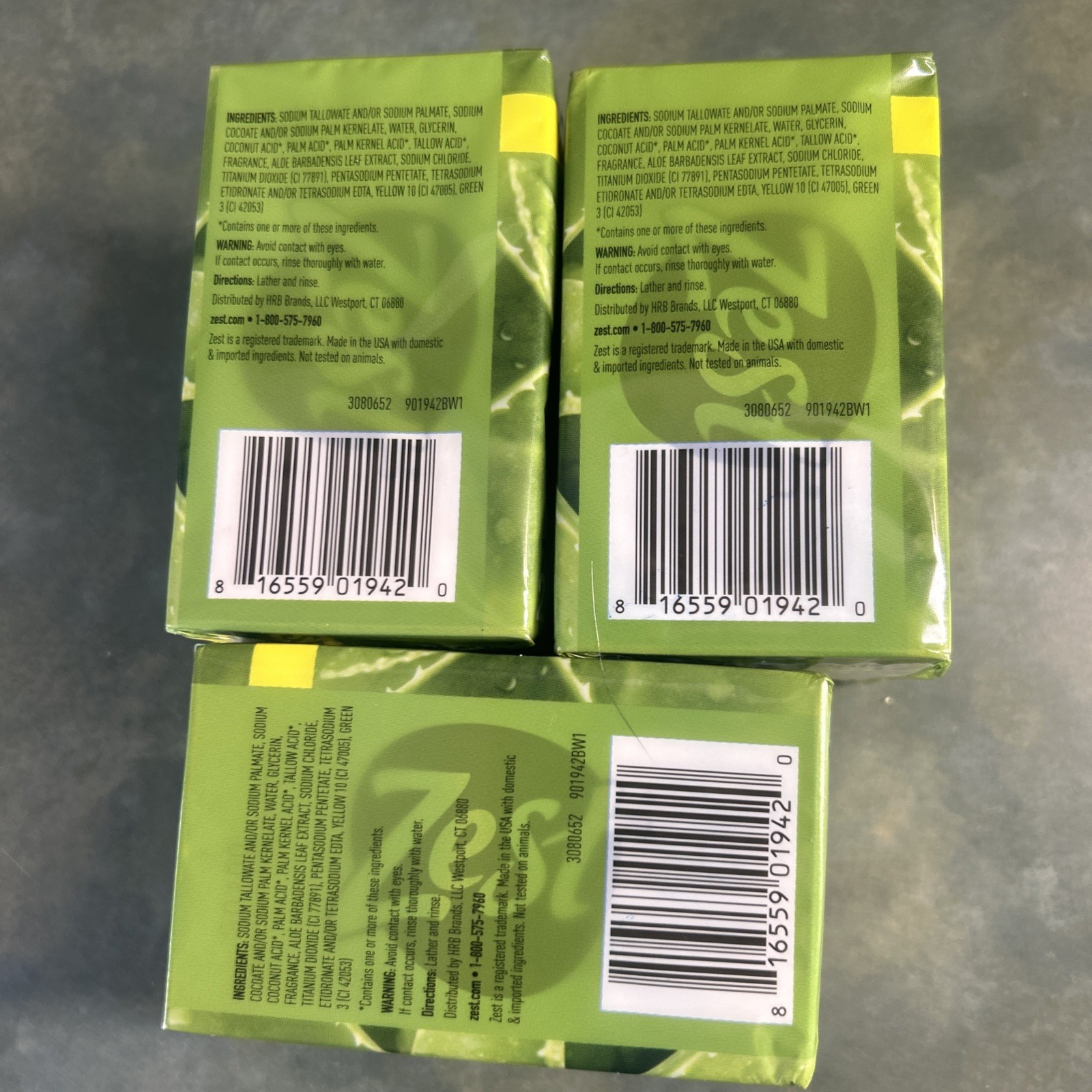 Zest Soothing Aloe Bar Soap 4.12oz Each Bar Twin Packs – 6 Bars Total