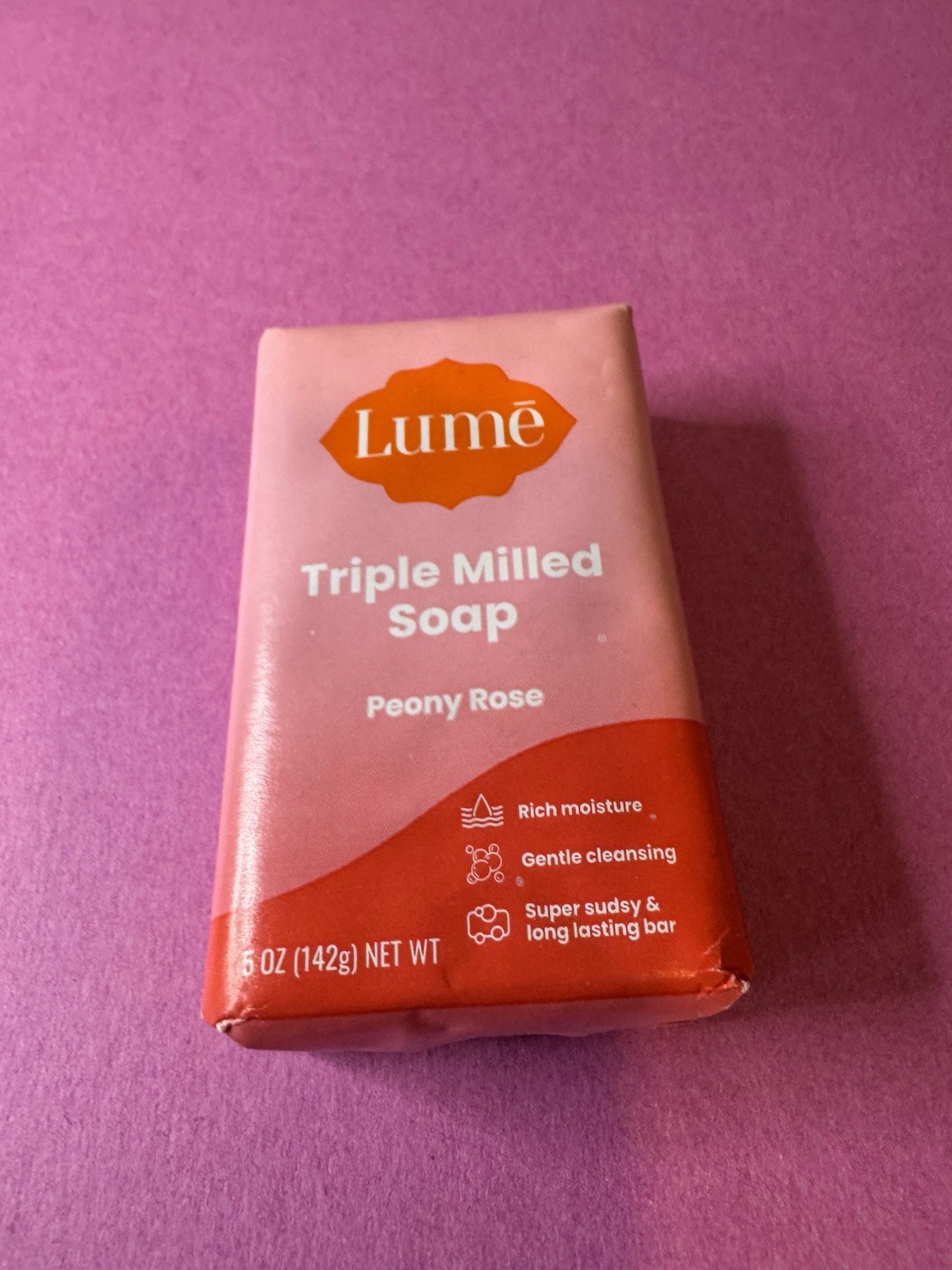 Lume Triple Milled Soap PEONY ROSE 5 oz Bar