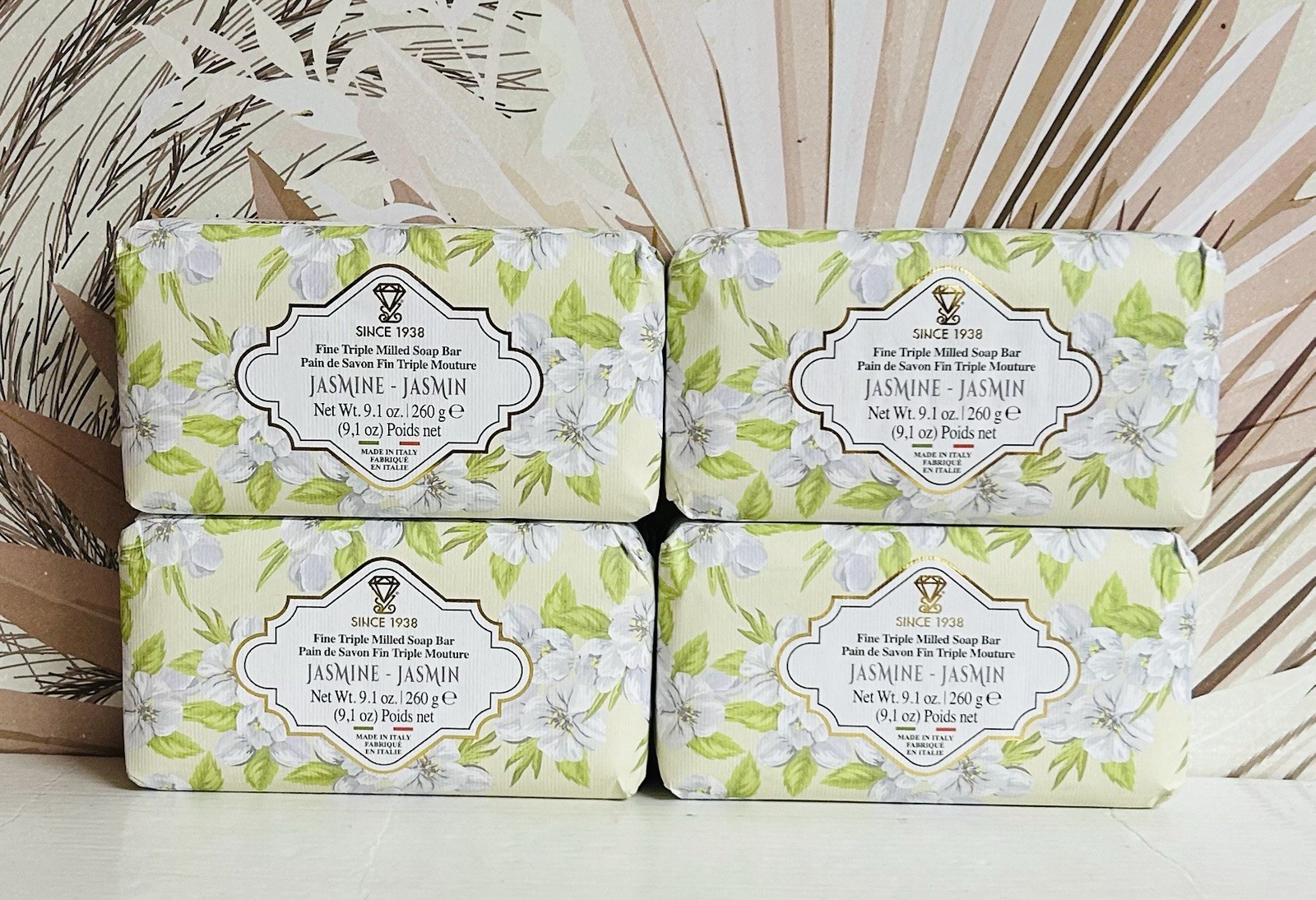 4-Pack Saponificio Zeni ~ Jasmine Triple Milled Bar Soap 9.1 oz Each