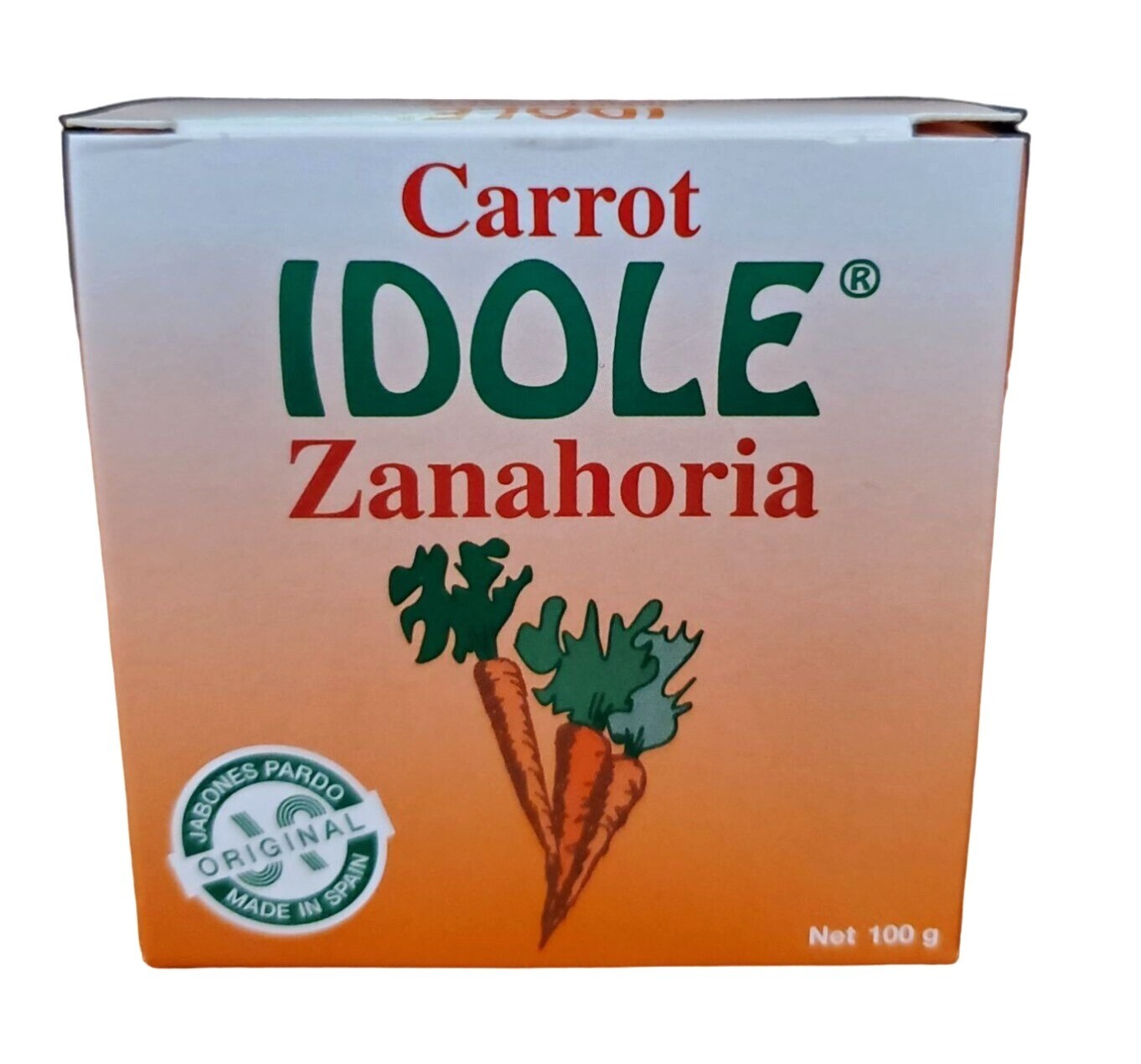 Idole Carrot Soap 3.5 Oz 100g Vitamin B-Carotene Savon Carotte Jabon Zanahoria