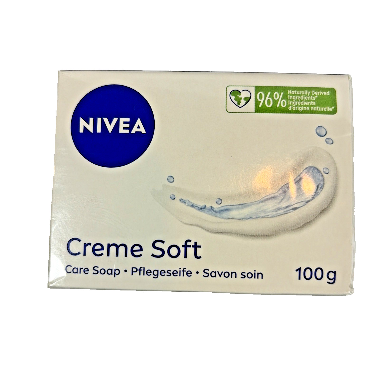 Pack Of 6 Nivea Creme Soft Care Bar Soap 96% Naturally Derived Ingredients 100g