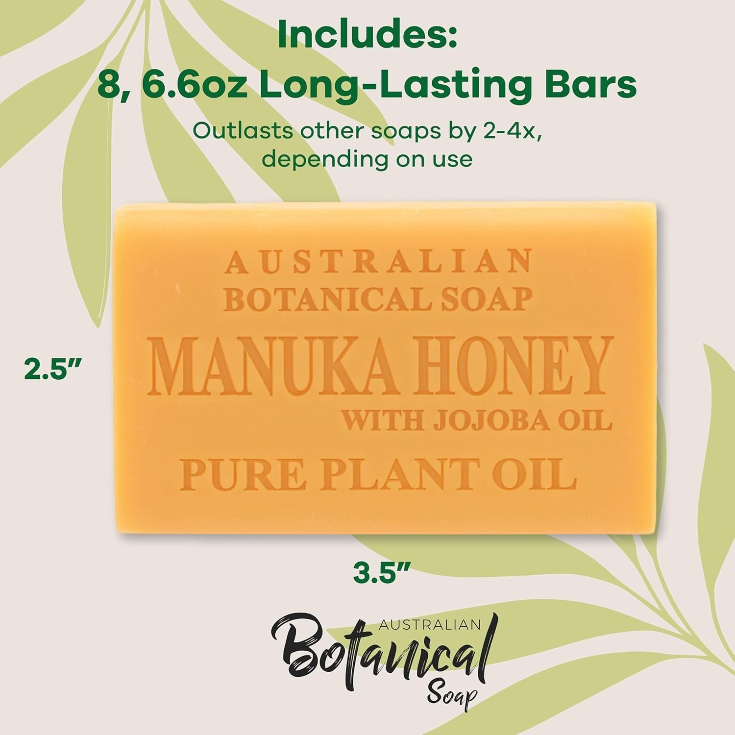 Organic Shea Butter-Enriched 6.6 OZ Manuka Honey & Jojoba Oil Soap – 8 Pieces