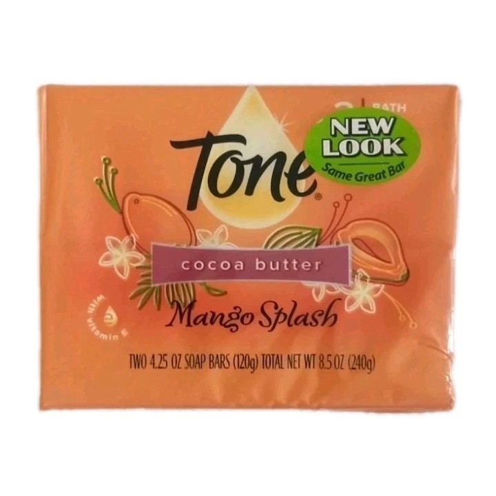 Discontinued Tone Cocoa Butter Mango Splash 2 Soap Bars in 1 Pack New Sealed