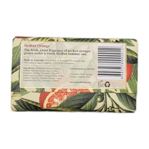Wavertree & London Soap 200g ( 7 oz ) -Sicilian Orange | Australian Bar Soap