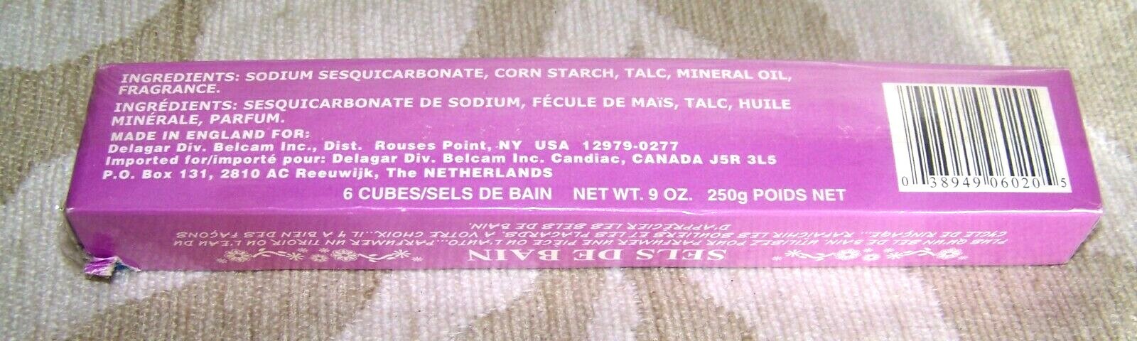 Perfumed English Bath Cubes 6 cubes 9 ounces Floral Scented NIB