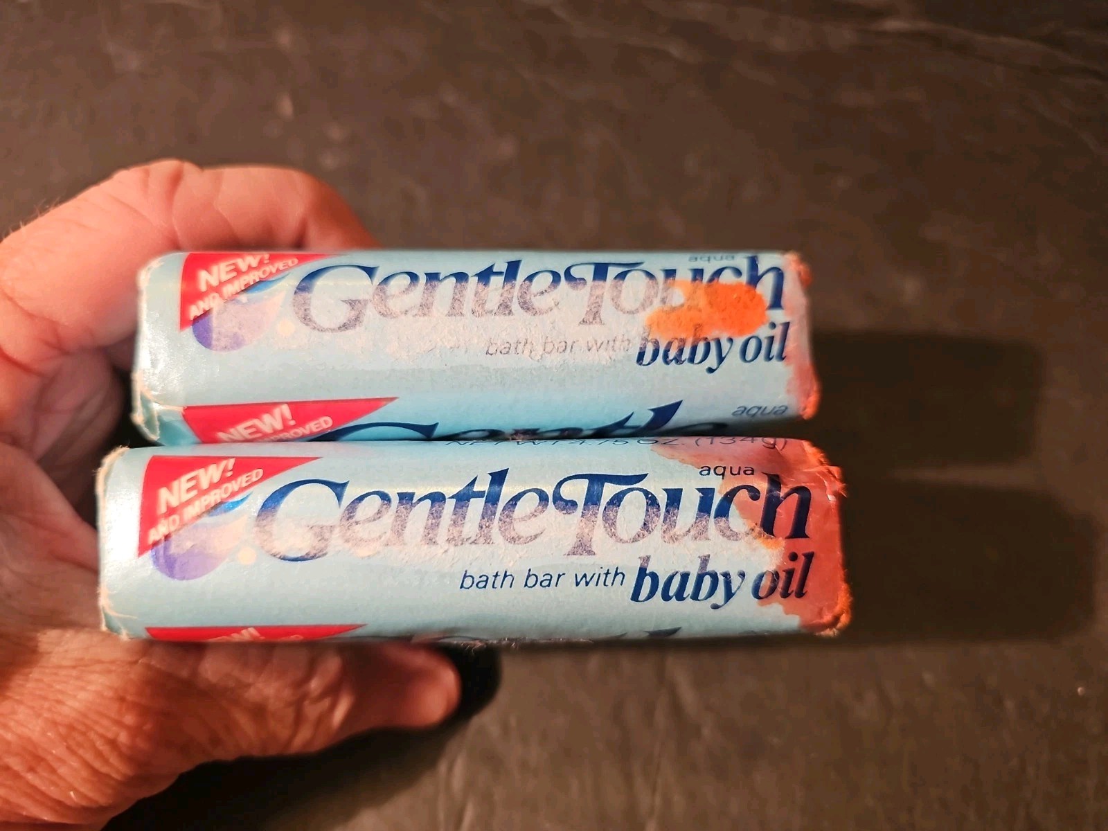 Vintage Gentle Touch Bath Bar with Baby Oil 4.75 Ounce Bar Soap Set of 2 NOS
