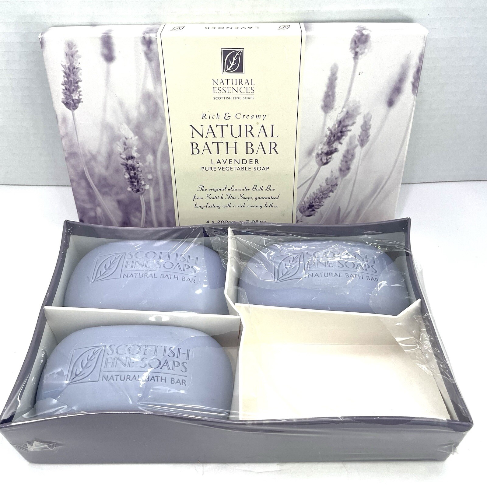 Scottish Fine Soaps Natural Bath Bars, Lavender, 7oz. each, Large 3 Bars