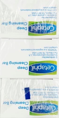 Cetaphil Deep Cleansing Face & Body Bar Soap, 3 Pack, Dry to Normal & Sensitive