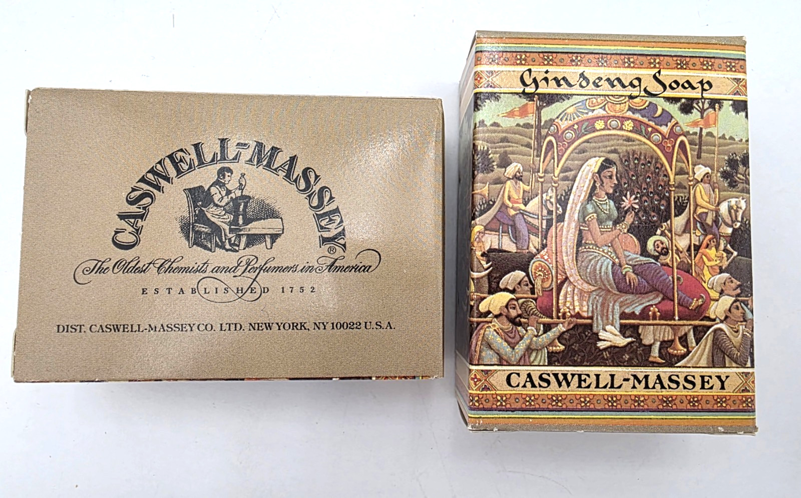 Caswell Massey Ginseng Soap 92g Set Of 2 Boxed Bath Bars VTG