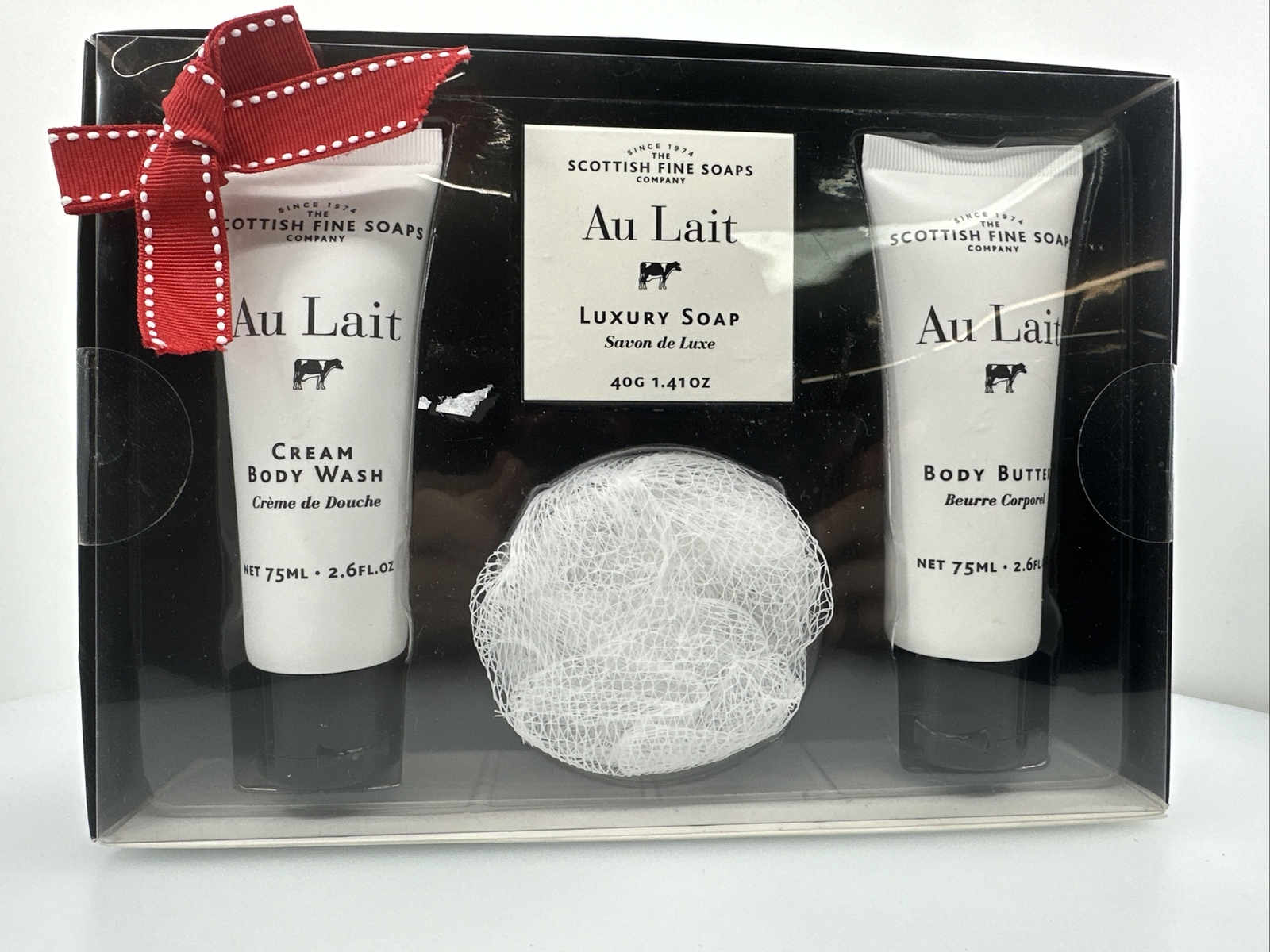 Au Lait Scottish Fine Soaps Mini Pamper Kit NEW Body Wash Soap Body Butter