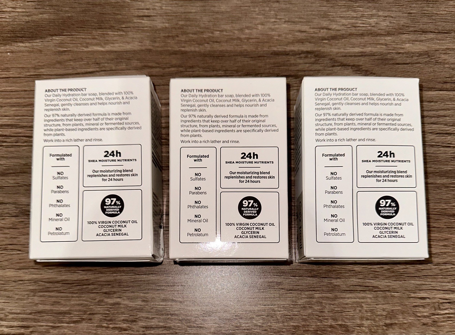 3 x Shea Moisture 100% Virgin Coconut Oil Daily Hydration Bar Soap 8 oz / 227 g