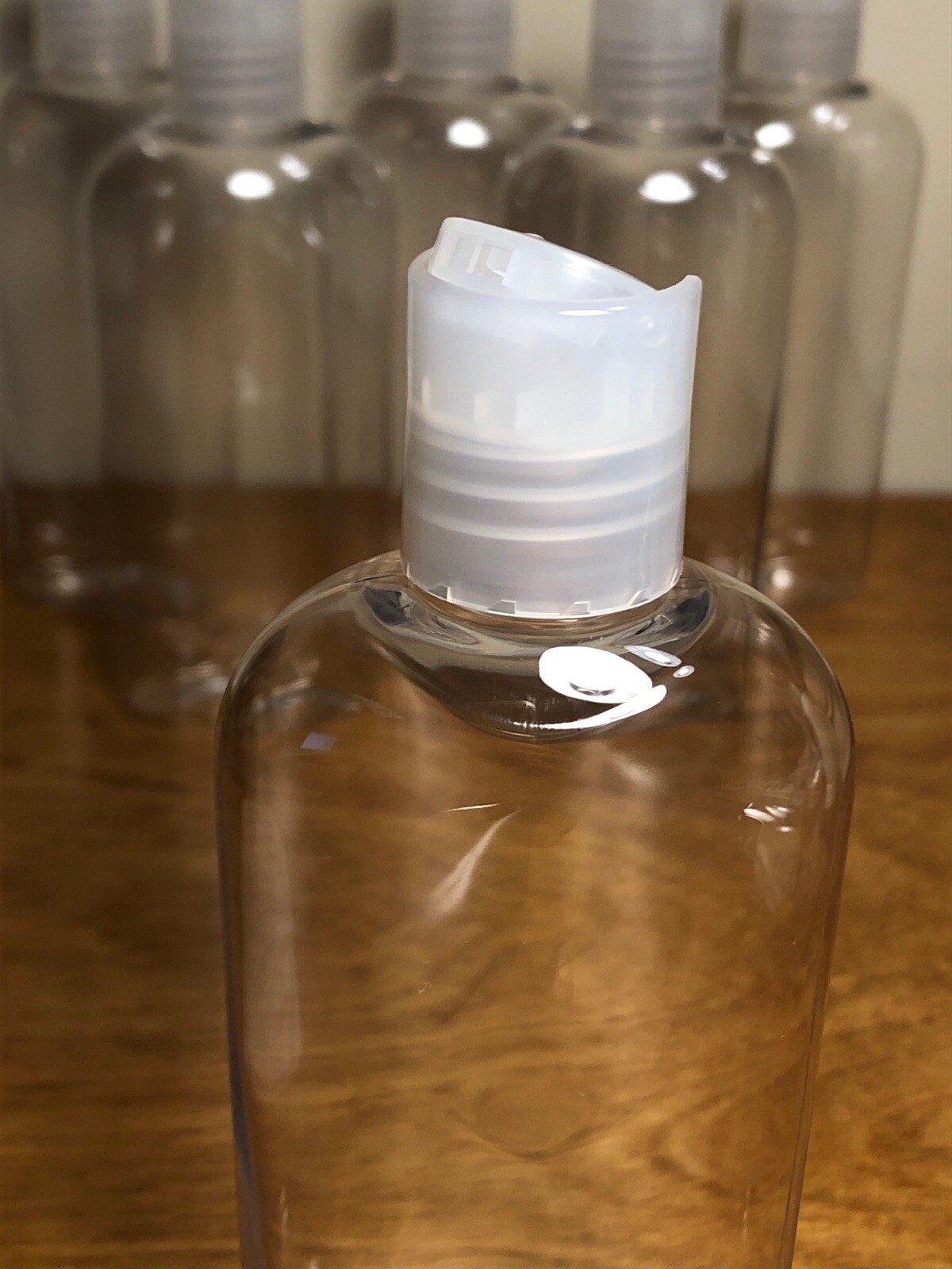 4 oz clear PET Cosmo Oval BPA free Bottles Natural Disc Top Cap – 12 bottles