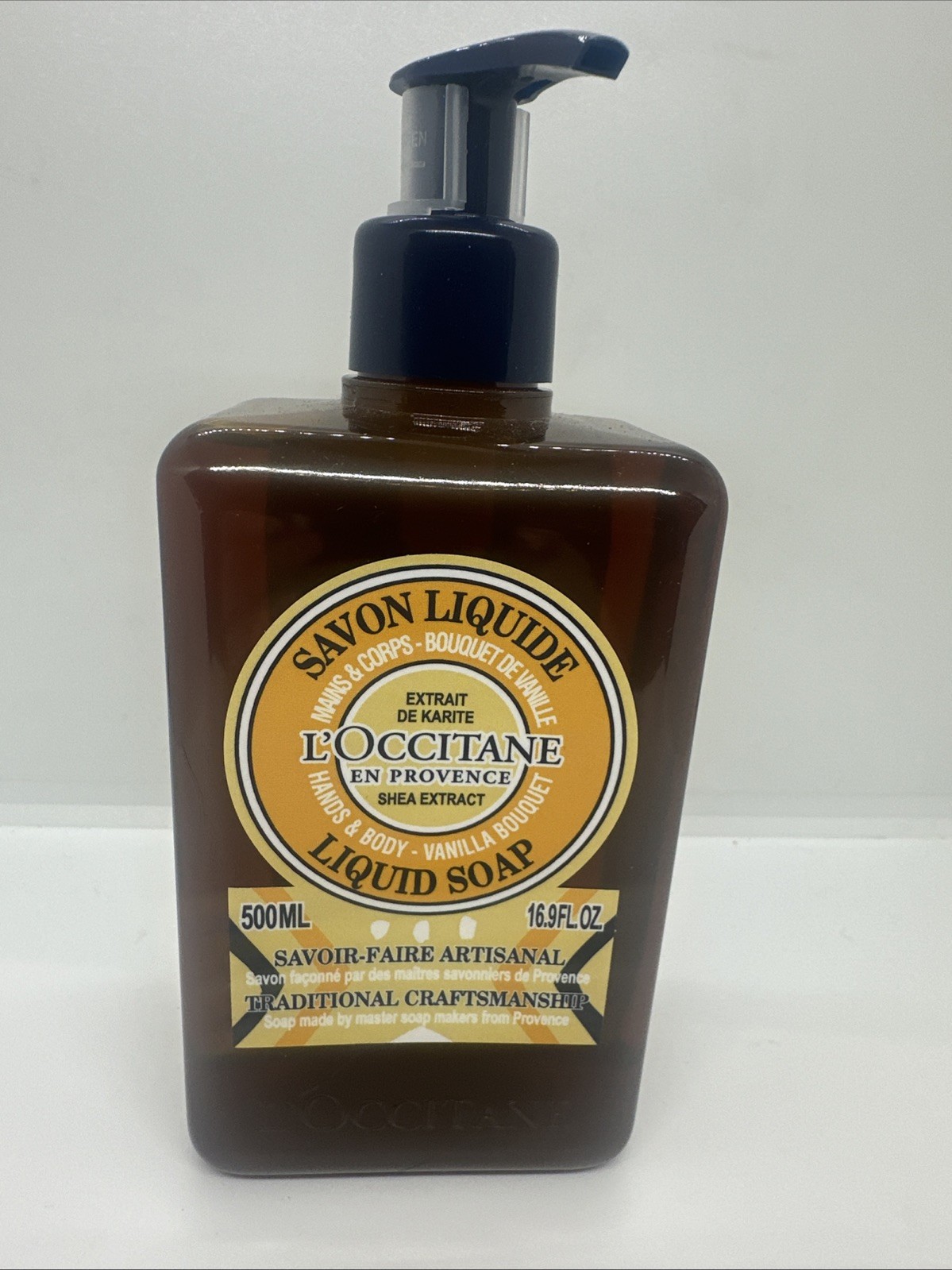 L’Occitane Shea Extract Vanilla Bouquet Hands & Body Liquid Soap 16.9oz New