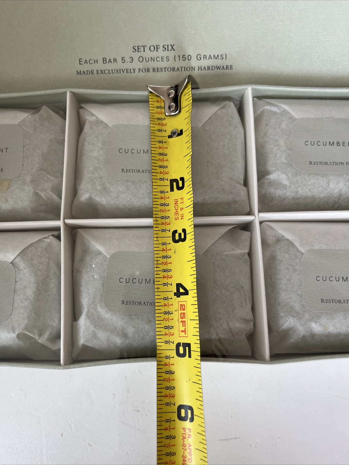 Restoration Hardware Cucumber Mint Set Bars 6x 5.3 Oz NOS