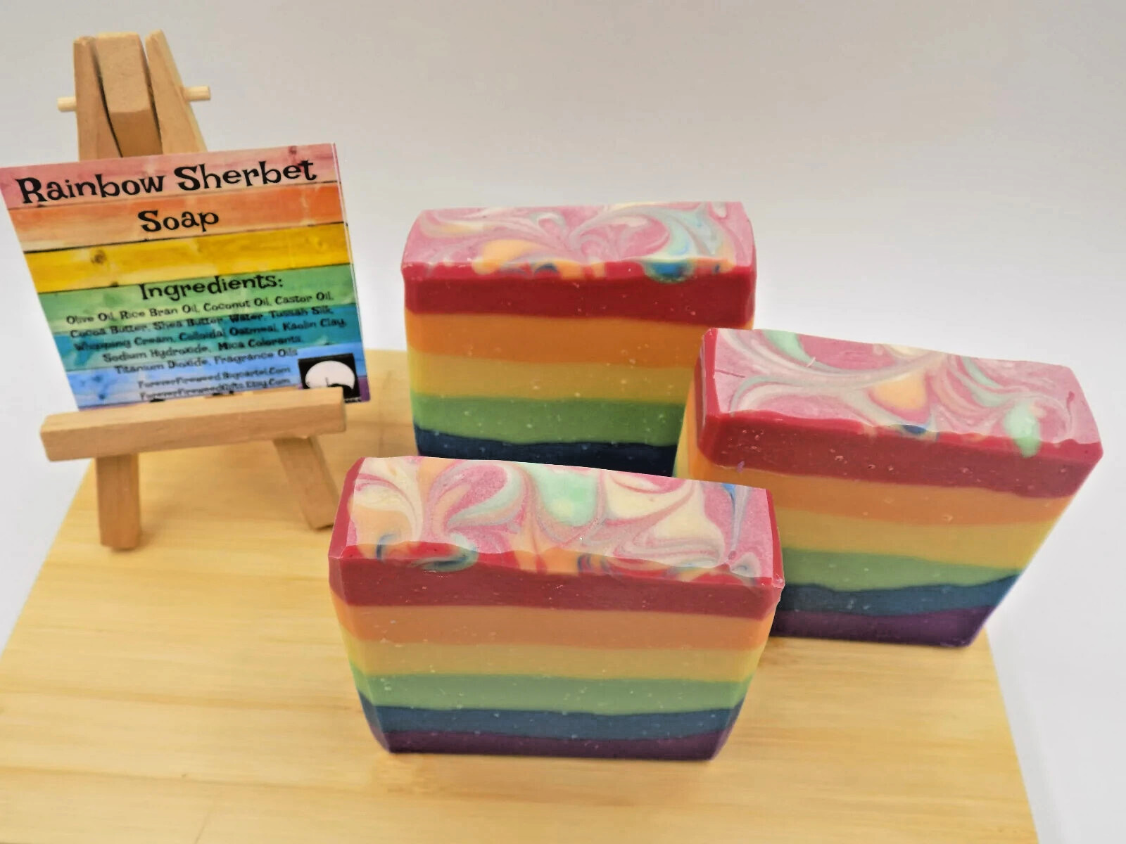 Rainbow Sherbet Handmade Bar Soap – Pride Soap