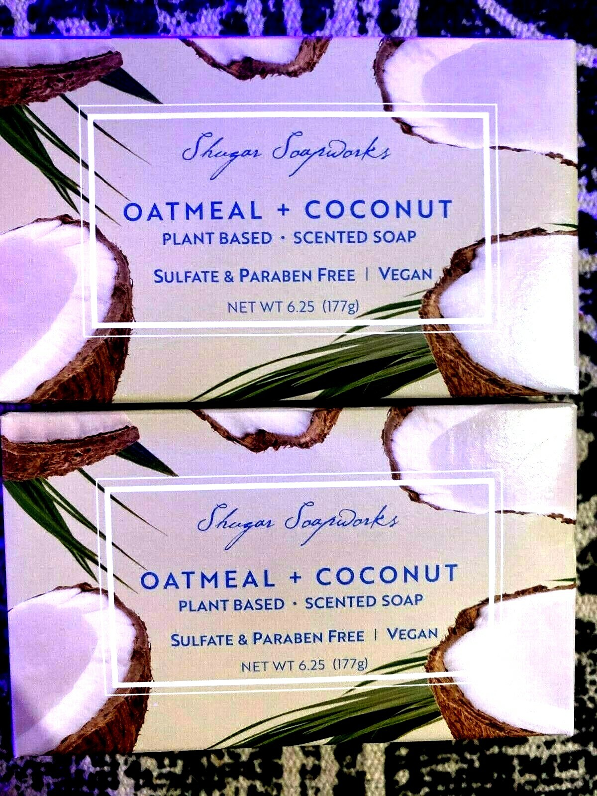 2 Oatmeal Coconut Plant Based Vegan Soap Bath Body Hand Shower Gluten Free USA