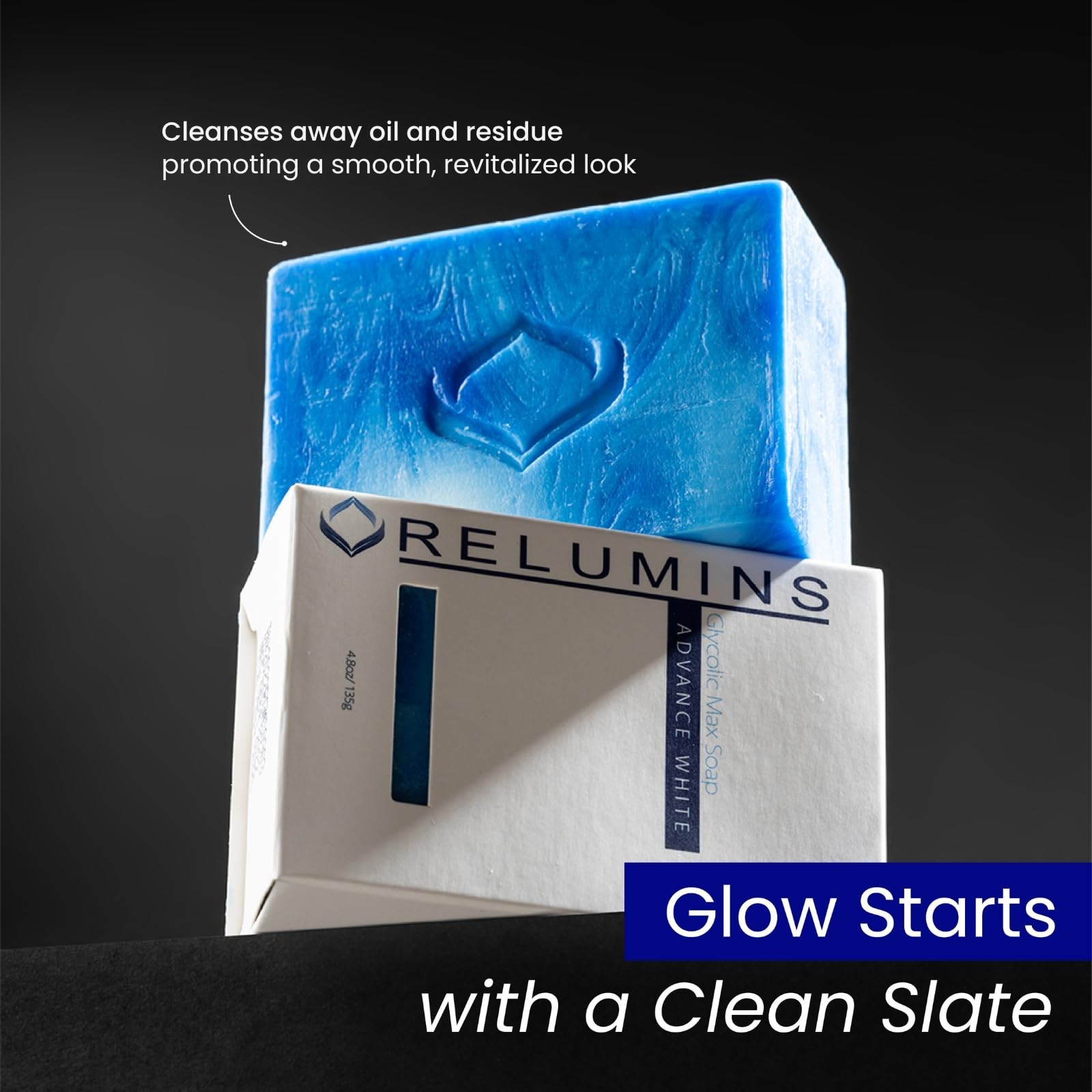 Relumins Glycolic Acid Soap Bar with Aloe and Salicylic Acid – 135g