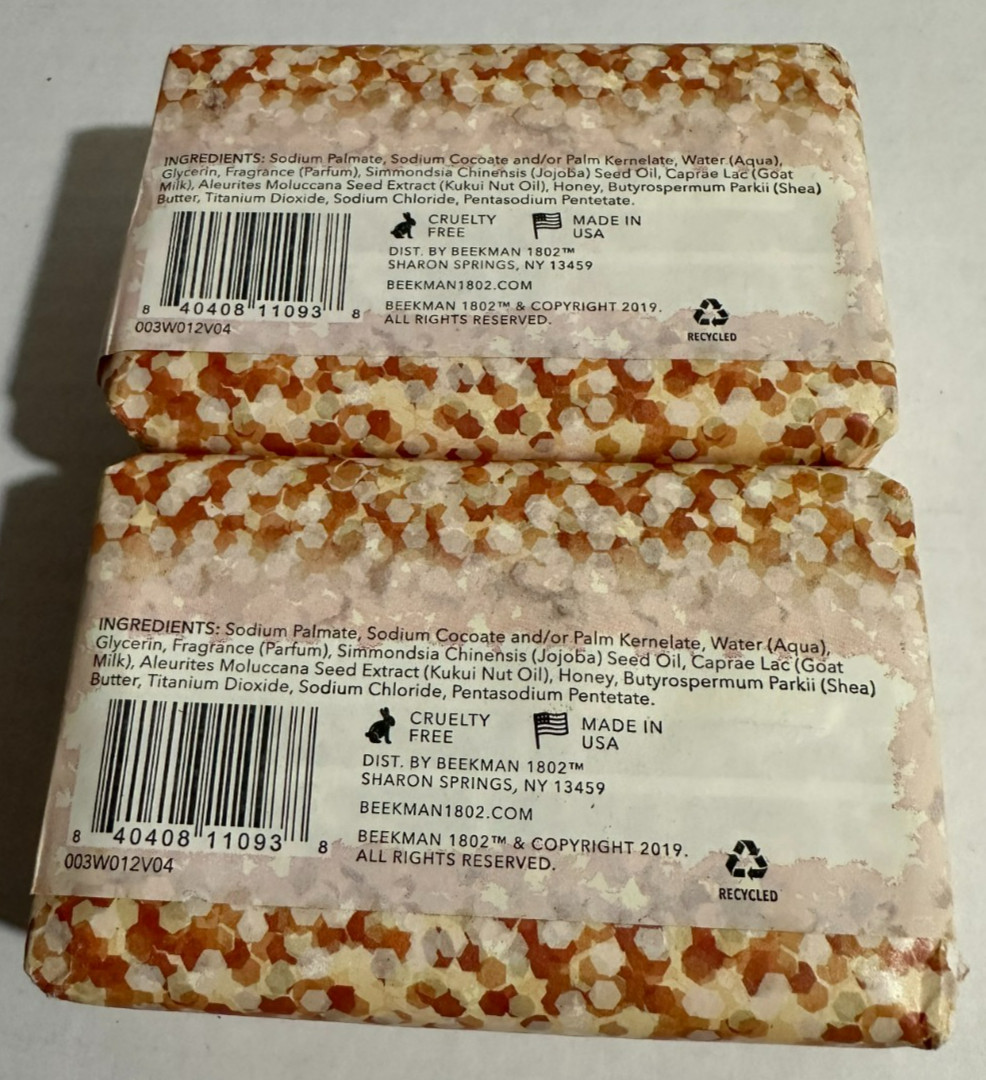 Set of 2 Beekman 1802 Honey & Orange Blossom Goat Milk Soap 9oz/255g