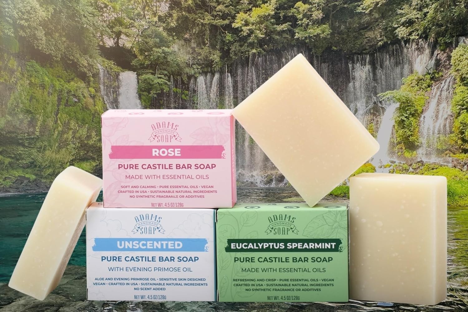 Variety Pack – 6 Bar Set: Unscented, Eucalyptus Spearmint, Rose, Lemon Sage, …