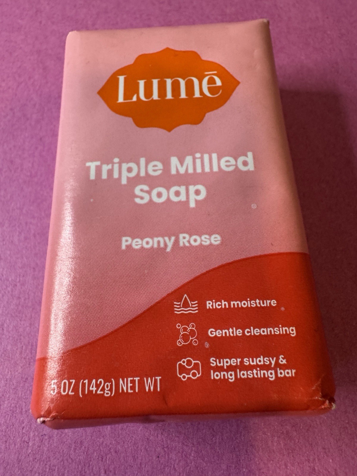 Lume Triple Milled Soap PEONY ROSE 5 oz Bar