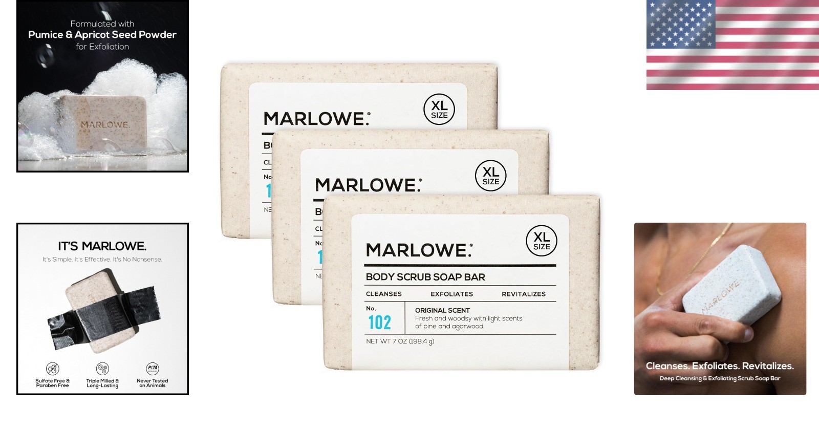 Exfoliating Soap Bar – 7 oz Trio with Antioxidants & Natural Oils