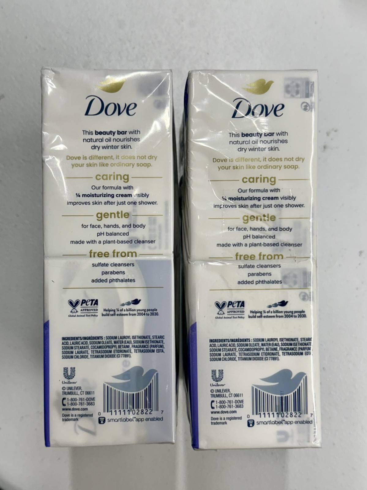 Set of 2 Dove Winter Care Limited Edition Moisturizing Cream 8 Bar Soaps 3.75 Oz