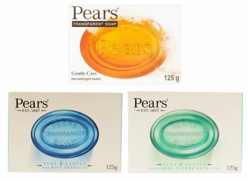 Pears Pure & Gentle Care Transparent Bar Soap [Original, Blue or Green]