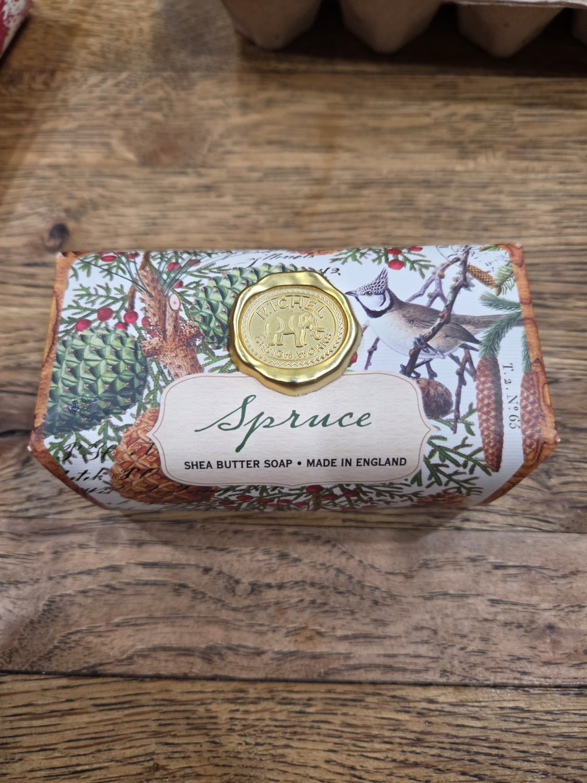New Michel Design Works SPRUCE Large Shea Butter Bath Soap Bar Made in England